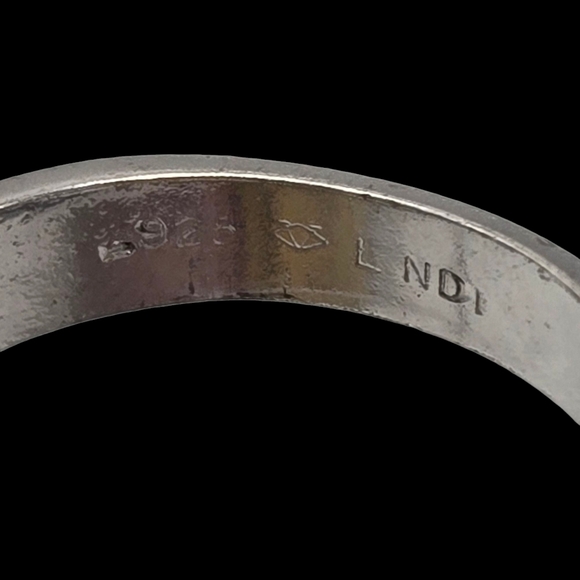 925 Silver Men's Ring with Blue Sapphire - Picture 7 of 9